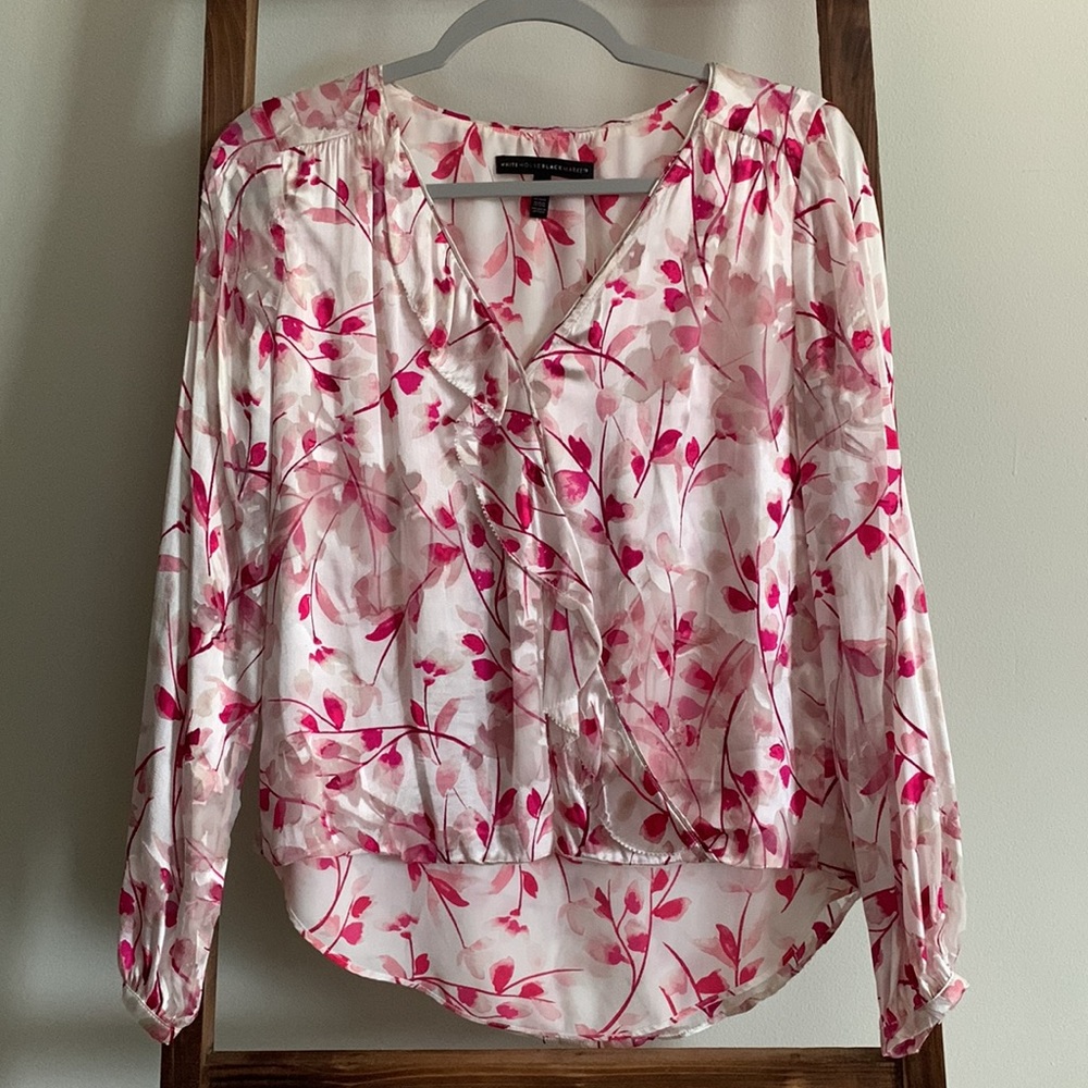 NEW WHBM Silk Floral Blouse - Picture 5 of 6